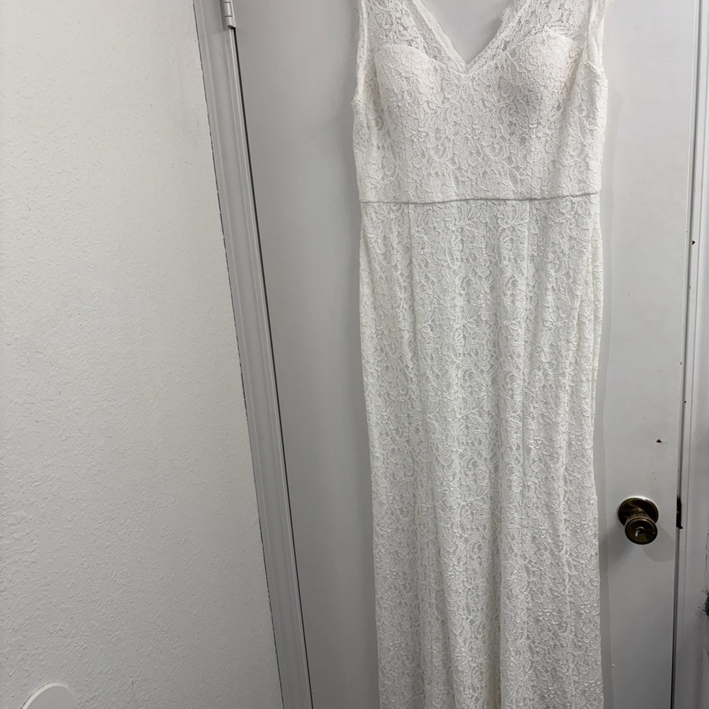 Adrianna Papell Sleeveless Bridal Dress Ivory - Picture 4 of 16